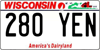 WI license plate 280YEN