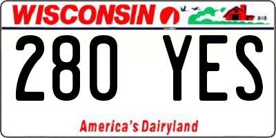 WI license plate 280YES