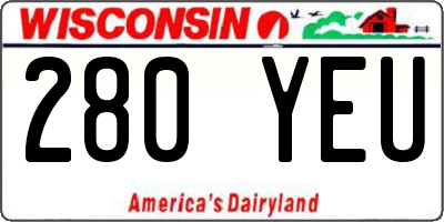 WI license plate 280YEU