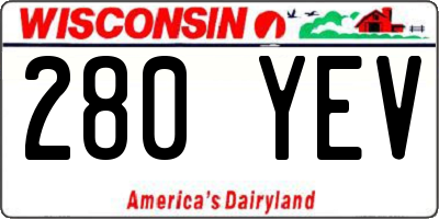 WI license plate 280YEV