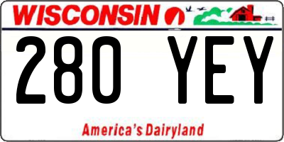 WI license plate 280YEY