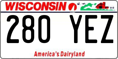 WI license plate 280YEZ