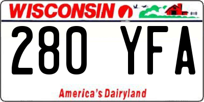 WI license plate 280YFA