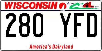 WI license plate 280YFD