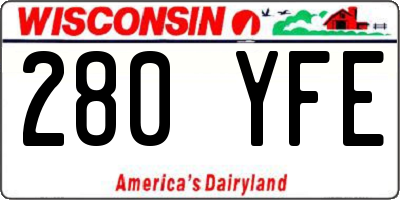WI license plate 280YFE