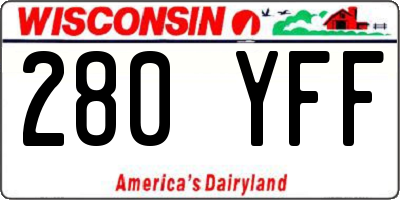 WI license plate 280YFF