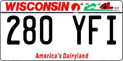 WI license plate 280YFI