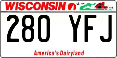 WI license plate 280YFJ