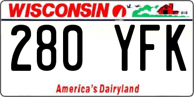 WI license plate 280YFK