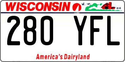 WI license plate 280YFL