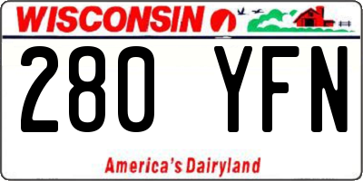 WI license plate 280YFN