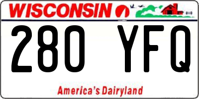 WI license plate 280YFQ