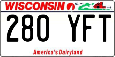 WI license plate 280YFT