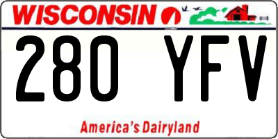 WI license plate 280YFV
