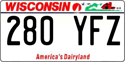 WI license plate 280YFZ