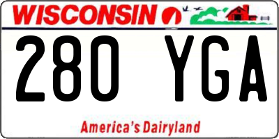 WI license plate 280YGA
