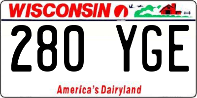 WI license plate 280YGE