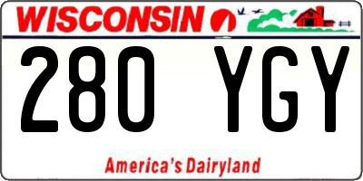 WI license plate 280YGY
