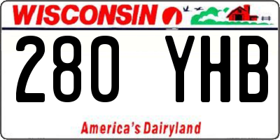 WI license plate 280YHB