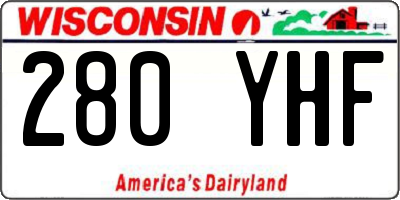 WI license plate 280YHF
