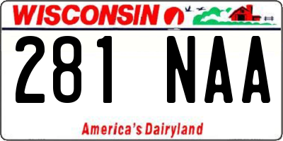 WI license plate 281NAA