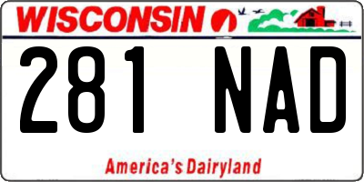 WI license plate 281NAD