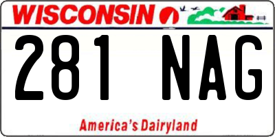 WI license plate 281NAG