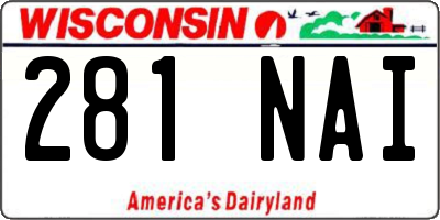 WI license plate 281NAI