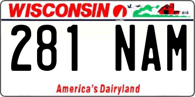 WI license plate 281NAM