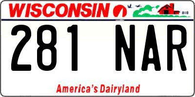 WI license plate 281NAR