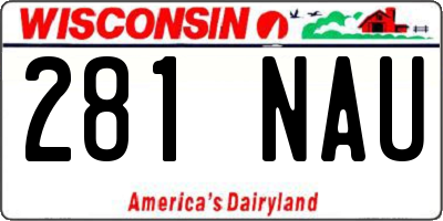 WI license plate 281NAU