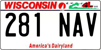 WI license plate 281NAV