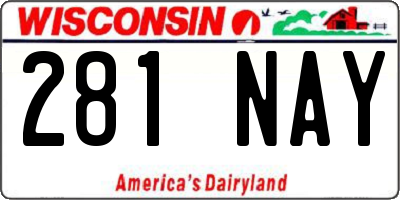 WI license plate 281NAY