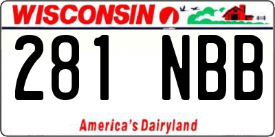 WI license plate 281NBB