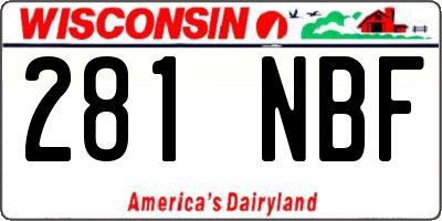 WI license plate 281NBF