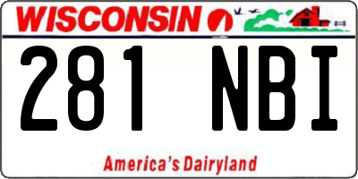 WI license plate 281NBI