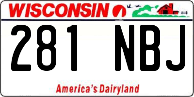 WI license plate 281NBJ