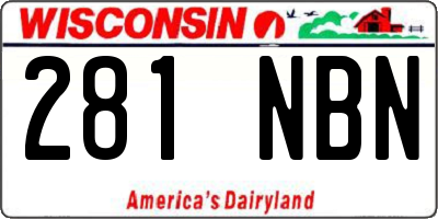 WI license plate 281NBN