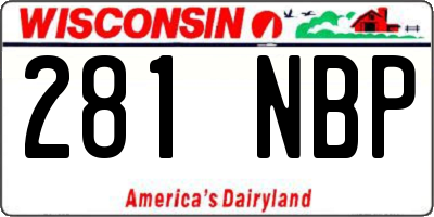 WI license plate 281NBP
