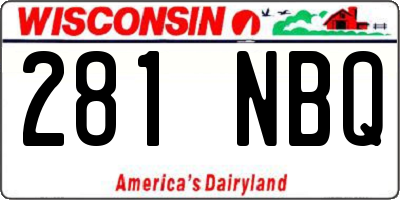 WI license plate 281NBQ