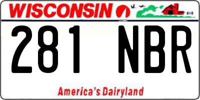 WI license plate 281NBR