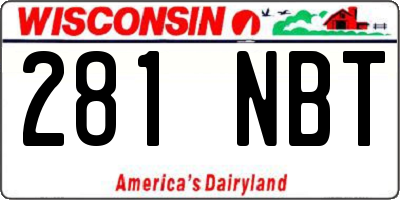 WI license plate 281NBT