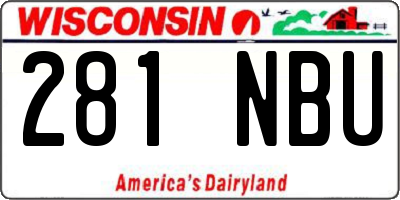 WI license plate 281NBU