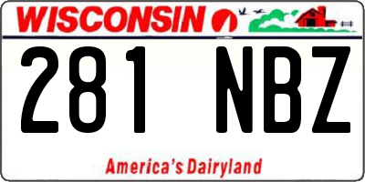 WI license plate 281NBZ