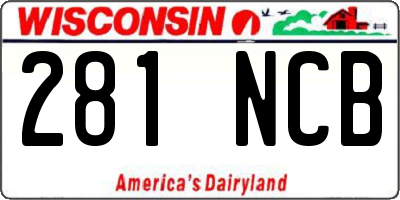 WI license plate 281NCB