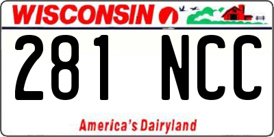 WI license plate 281NCC