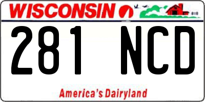 WI license plate 281NCD