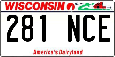 WI license plate 281NCE
