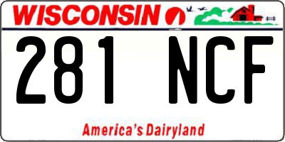 WI license plate 281NCF
