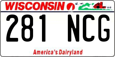 WI license plate 281NCG
